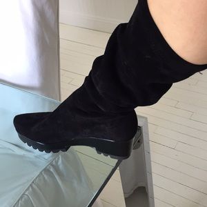 Robert Clergerie suede sock boot.